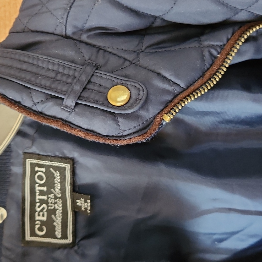 C'Esttoi Navy Jacket Gold hardware Brown trim - Picture 5 of 6